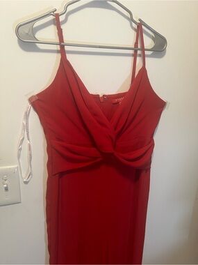 Guess Red V-Neck Twist Front Jumpsuit
